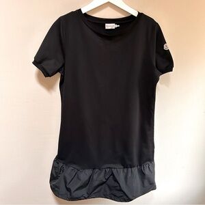 Moncler Black Mini Dress with Ruffle Hem